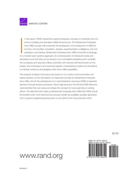 Produktbild: A Modernized Enterprise Army Modeling and Simulation Concept