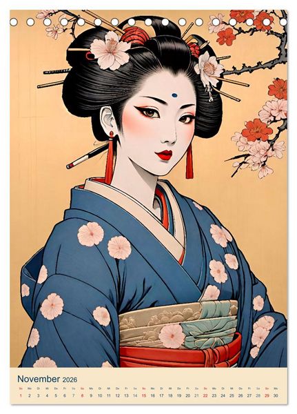 Produktbild: Japanische Geishas (Tischkalender 2026 DIN A5 hoch), CALVENDO Monatskalender