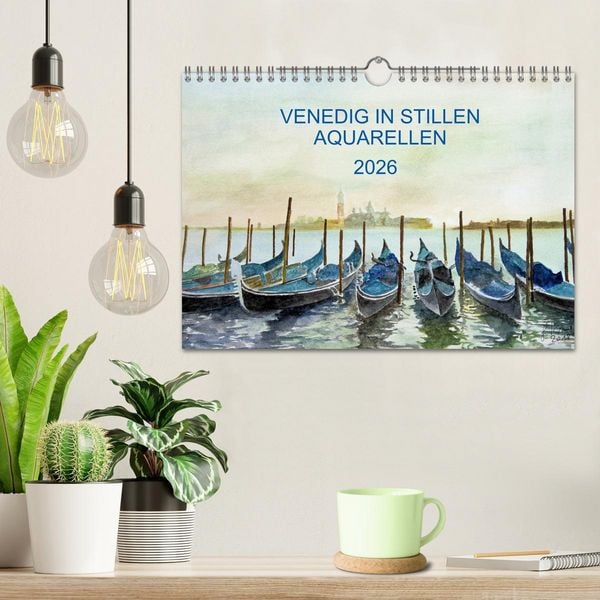 Produktbild: Venedig in stillen Aquarellen (Wandkalender 2026 DIN A4 quer), CALVENDO Monatskalender