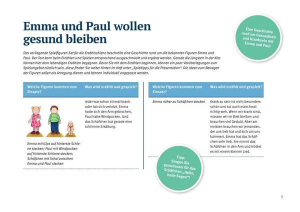 Produktbild: Emma und Paul wollen gesund bleiben. Erz&auml;hlschienen-Figurenset