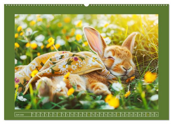 Produktbild: Kaninchen auf modischer Mission (Wandkalender 2026 DIN A2 quer), CALVENDO Monatskalender
