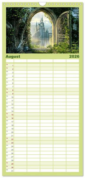 Produktbild: Familienplaner 2026 - T&uuml;ren, die Geschichten erz&auml;hlen mit 5 Spalten (Wandkalender, 21 x 45 cm) CALVENDO