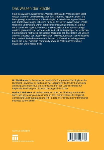 Produktbild: Das Wissen der St&auml;dte