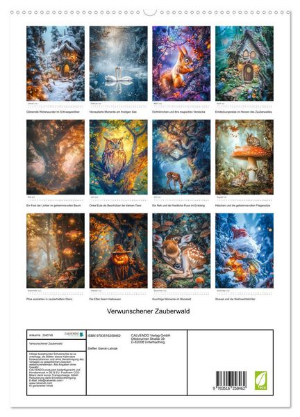 Produktbild: Verwunschener Zauberwald (hochwertiger Premium Wandkalender 2026 DIN A2 hoch), Kunstdruck in Hochglanz
