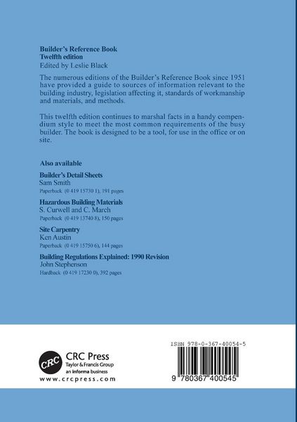 Produktbild: Builder's Reference Book