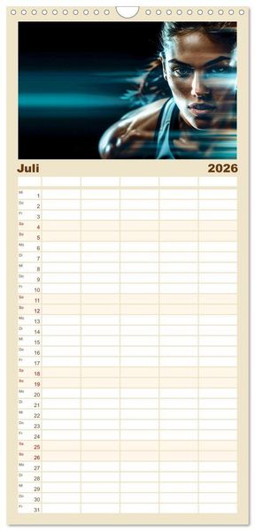Produktbild: Familienplaner 2026 - Sport Art mit 5 Spalten (Wandkalender, 21 x 45 cm) CALVENDO
