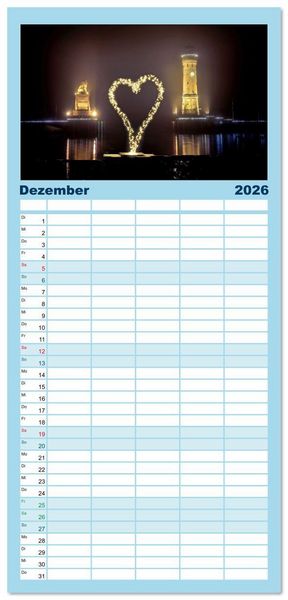 Produktbild: Familienplaner 2026 - Lindau - Juwel am Bodensee mit 5 Spalten (Wandkalender, 21 x 45 cm) CALVENDO