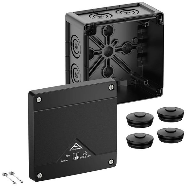 Produktbild: Spelsberg 40600001 Abzweigkasten (L x B x H) 127 x 127 x 75 mm Schwarz IP66, IP67, IP69 1 St.
