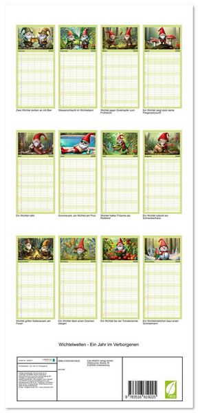 Produktbild: Familienplaner 2026 - Wichtelwelten - Ein Jahr im Verborgenen mit 5 Spalten (Wandkalender, 21 x 45 cm) CALVENDO