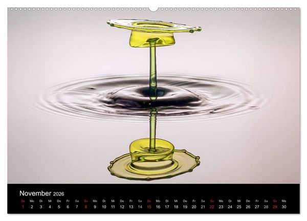 Produktbild: Liquid Art - Magische Momente mit Wassertropfen (Wandkalender 2026 DIN A2 quer), CALVENDO Monatskalender