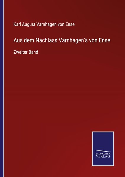 Produktbild: Aus dem Nachlass Varnhagen's von Ense