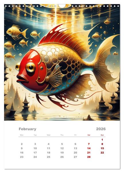 Produktbild: The adventures of the steel fish (Wall Calendar 2026 DIN A3 portrait), CALVENDO 12 Month Wall Calendar