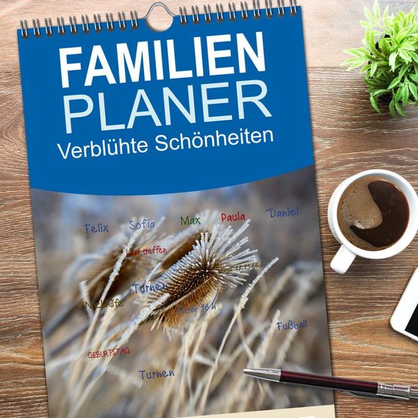 Produktbild: Familienplaner 2026 - Verbl&uuml;hte Sch&ouml;nheiten mit 5 Spalten (Wandkalender, 21 x 45 cm) CALVENDO