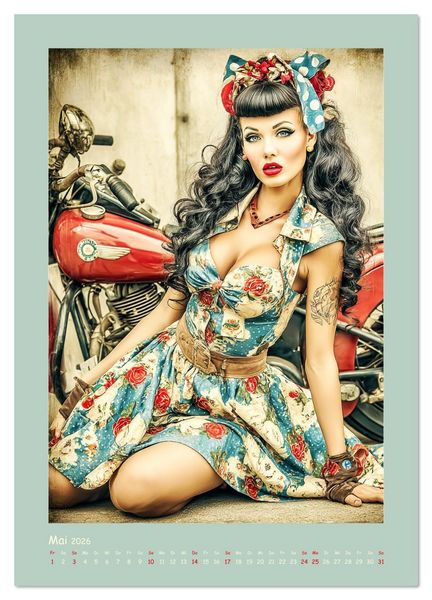 Produktbild: Flair der 50er Jahre. Girls im nostalgischen Pin-up-Stil (Wandkalender 2026 DIN A4 hoch), CALVENDO Monatskalender