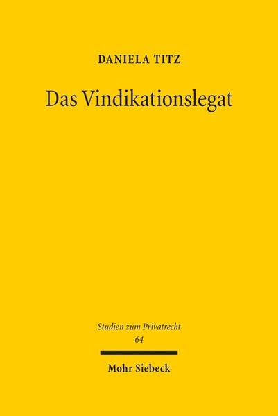 Produktbild: Das Vindikationslegat