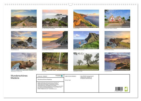 Produktbild: Wundersch&ouml;nes Madeira (Wandkalender 2026 DIN A2 quer), CALVENDO Monatskalender