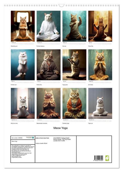 Produktbild: Meow Yoga (Wall Calendar 2026 DIN A2 portrait), CALVENDO 12 Month Wall Calendar