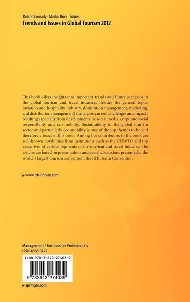 Produktbild: Trends and Issues in Global Tourism 2012