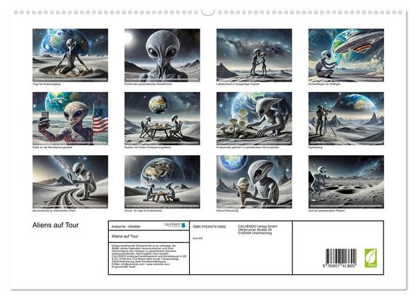 Produktbild: Aliens auf Tour (hochwertiger Premium Wandkalender 2026 DIN A2 quer), Kunstdruck in Hochglanz