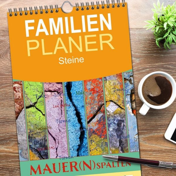 Produktbild: Familienplaner 2026 - MAUER(N)spalten mit 5 Spalten (Wandkalender, 21 x 45 cm) CALVENDO
