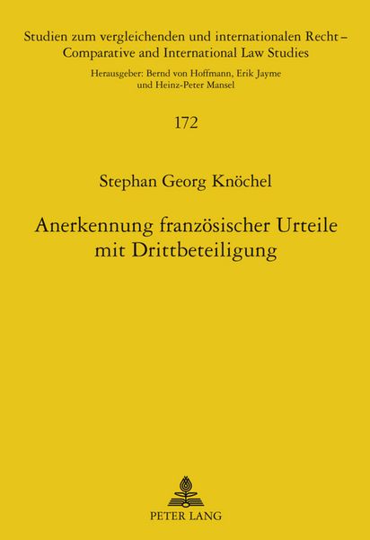 Produktbild: Anerkennung franzoesischer Urteile mit Drittbeteiligung