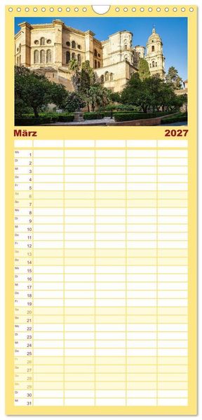 Produktbild: Familienplaner 2027 - Malaga Highlights der Stadt an der Costa del Sol mit 5 Spalten (Wandkalender, 21 x 45 cm) CALVENDO