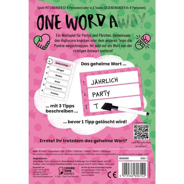 Produktbild: 1 More Time Games - One Word Away, Partyspiel