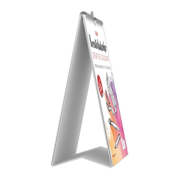Produktbild: Kreativ-Kalender Tischaufsteller hoch weiß 2026 - 16 x 20 - Foto, Malen, Basteln A4 - datiert - Kreativkalender - Foto-Kalender - Alpha Edition
