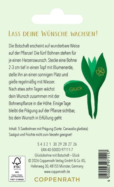 Produktbild: Gepr&auml;gte Saatbohnen &ndash; Pflanze deine W&uuml;nsche