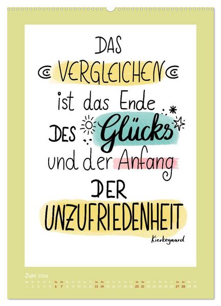 Produktbild: Nachgedacht-Spr&uuml;che und Zitate (Wandkalender 2026 DIN A2 hoch), CALVENDO Monatskalender