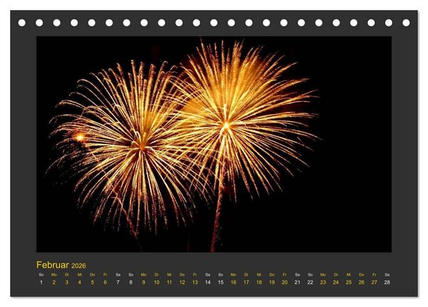Produktbild: Feuerwerk - Explosives am Himmel (Tischkalender 2026 DIN A5 quer), CALVENDO Monatskalender
