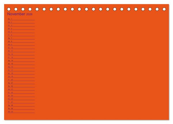 Produktbild: Bastel-Geburtstagskalender orange / Geburtstagskalender (Tischkalender 2026 DIN A5 quer), CALVENDO Monatskalender