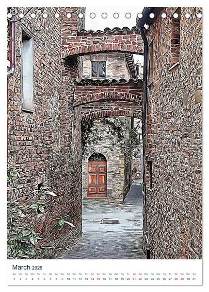 Produktbild: Umbrian Archways (Desk Calendar 2026 DIN A5 portrait), CALVENDO 12 Month DeskCalendar