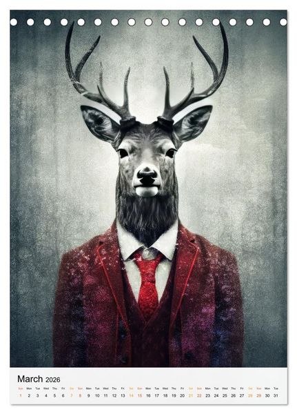Produktbild: Animalia Fusion (Desk Calendar 2026 DIN A5 portrait), CALVENDO 12 Month DeskCalendar