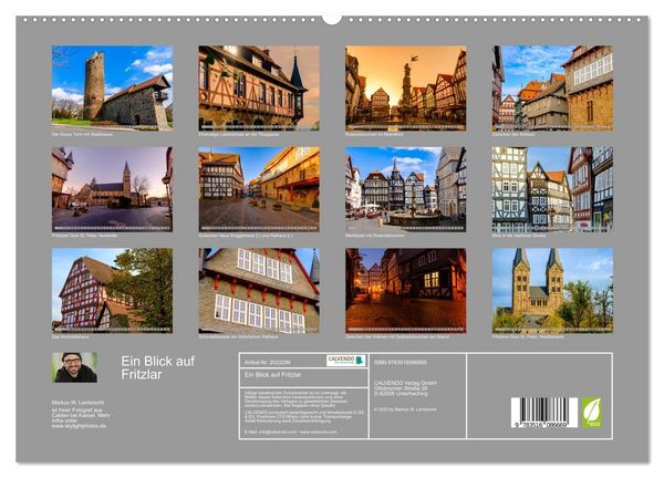 Produktbild: Ein Blick auf Fritzlar (hochwertiger Premium Wandkalender 2026 DIN A2 quer), Kunstdruck in Hochglanz