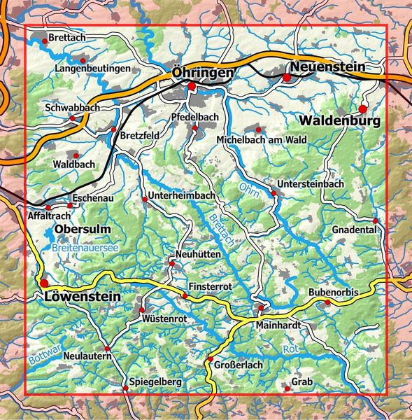 Produktbild: L&ouml;wensteiner/Waldenburger Berge 1 : 25 000, Blatt 54-544