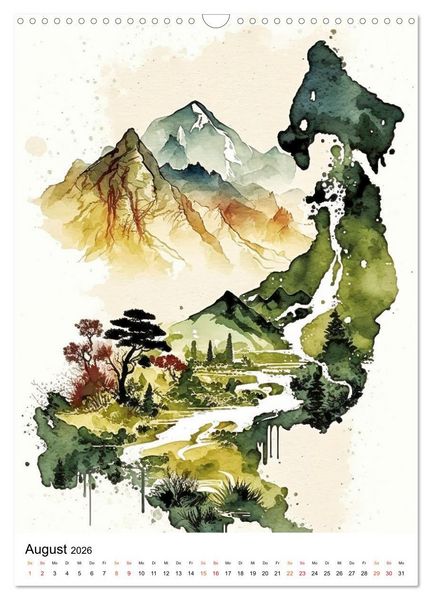 Produktbild: China - Aquarellmalerei (Wandkalender 2026 DIN A3 hoch), CALVENDO Monatskalender