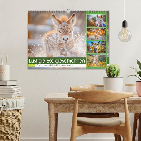 Produktbild: Lustige Eselgeschichten (Wandkalender 2026 DIN A3 quer), CALVENDO Monatskalender