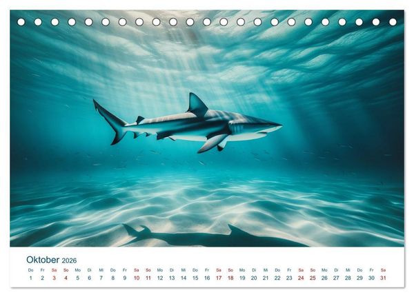 Produktbild: Wei&szlig;e Haie (Tischkalender 2026 DIN A5 quer), CALVENDO Monatskalender