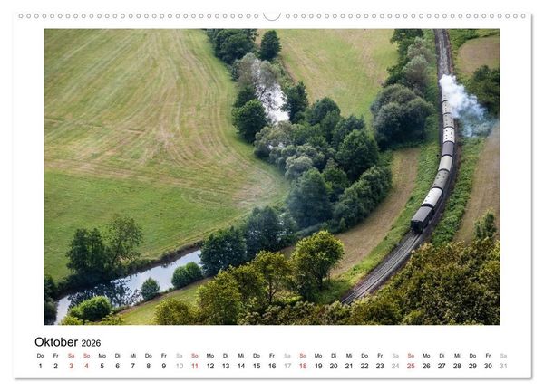 Produktbild: Mit der Eisenbahn in die Fr&auml;nkische Schweiz (hochwertiger Premium Wandkalender 2026 DIN A2 quer), Kunstdruck in Hochglanz
