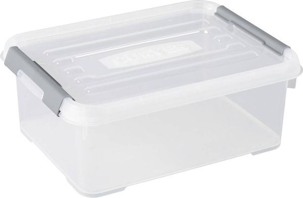 Curver 243946 Aufbewahrungsbox HANDY stapelbar (L x B x H) 400 x 290 x 150 mm Transparent, Silber 1 St.