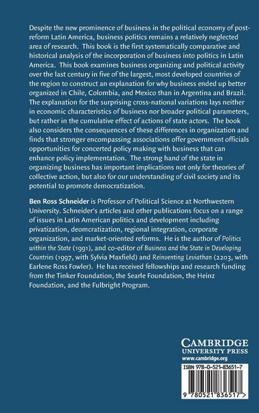 Produktbild: Business Politics and the State in Twentieth-Century Latin America