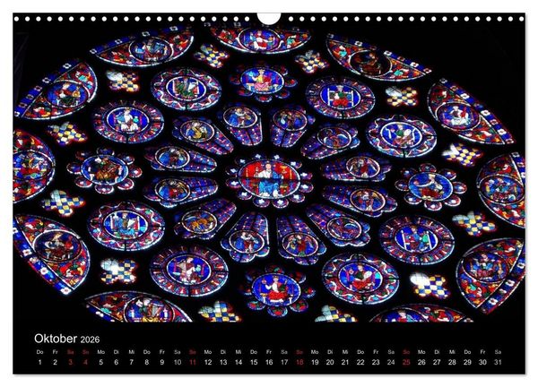Produktbild: Bilder aus Licht - Notre Dame de Chartres (Wandkalender 2026 DIN A3 quer), CALVENDO Monatskalender