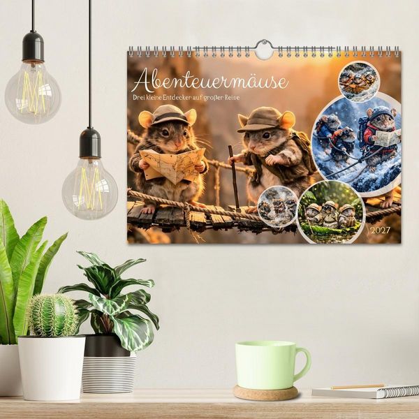 Produktbild: Abenteuerm&auml;use - Drei kleine Entdecker auf gro&szlig;er Reise (Wandkalender 2027 DIN A4 quer), CALVENDO Monatskalender