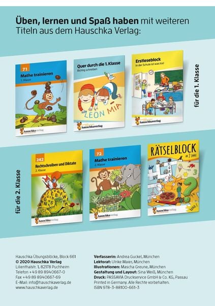 Produktbild: Mathe und Deutsch 1. Klasse &Uuml;bungsblock