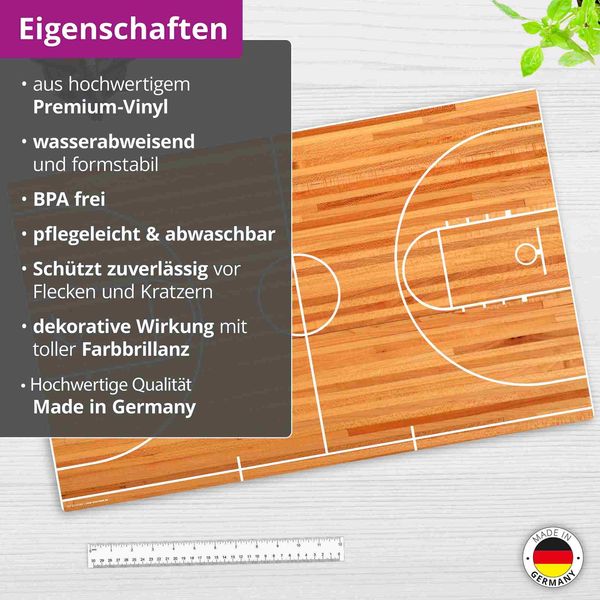 Produktbild: Cover-your-desk Schreibtischunterlage f&uuml;r Kinder und Erwachsene Basketball Court, aus hochwertigem Vinyl , 64 x 40 cm