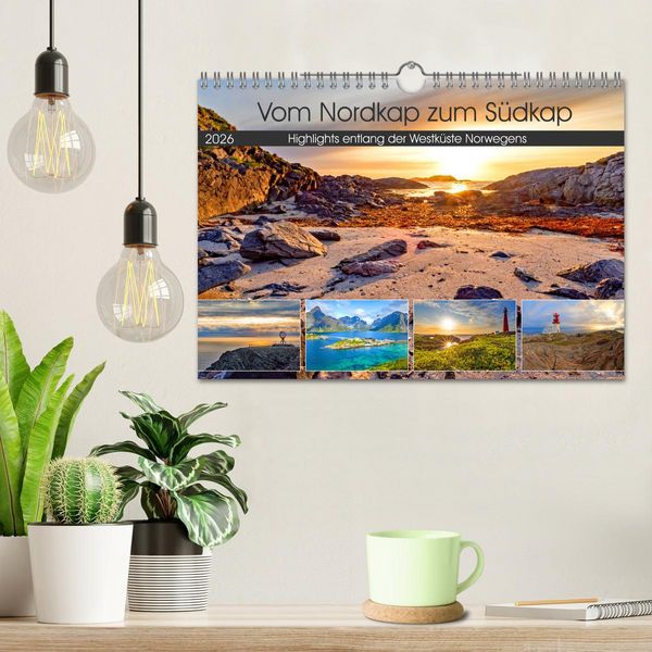 Produktbild: Vom Nordkap zum S&uuml;dkap (Wandkalender 2026 DIN A4 quer), CALVENDO Monatskalender
