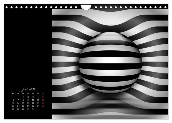 Produktbild: Optische Kunst im Quadrat (Wandkalender 2026 DIN A4 quer), CALVENDO Monatskalender