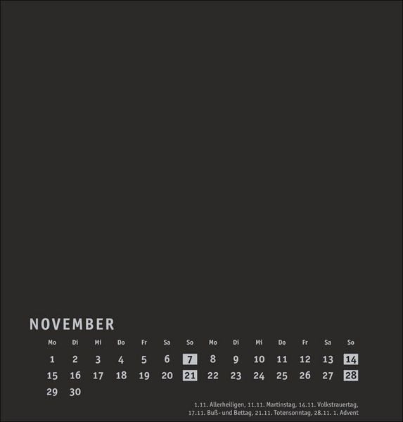 Produktbild: Premium-Bastelkalender schwarz mittel 2027