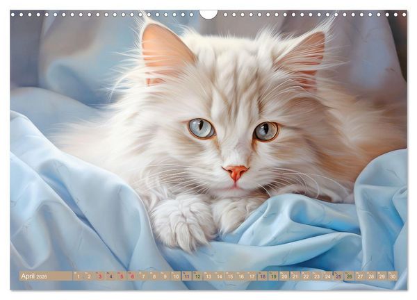 Produktbild: Katzen im Pastellstil (Wandkalender 2026 DIN A3 quer), CALVENDO Monatskalender